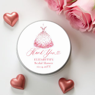 Valentijnsharten Liefde Tuinjurk Bruidsuitnodiging Ronde Sticker