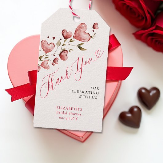 Valentijnsharten Liefdes Tuin Roze Bruidsdouche Cadeaulabel