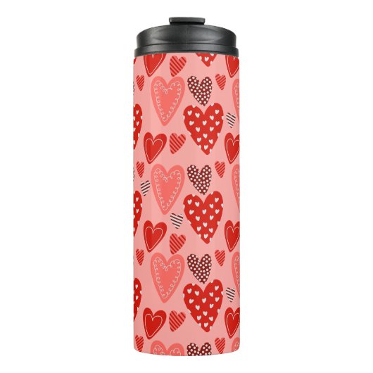 Valentijnsharten met een Gril Thermosbeker (Voorkant)