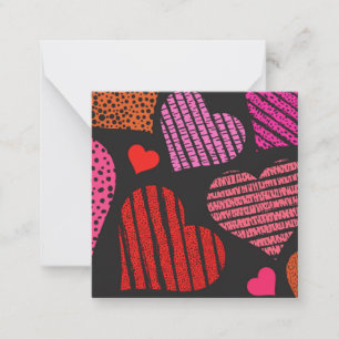 Valentijnsharten Notitiekaartje
