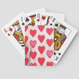 Valentijnsharten op een spel klassieke speelkaarte pokerkaarten