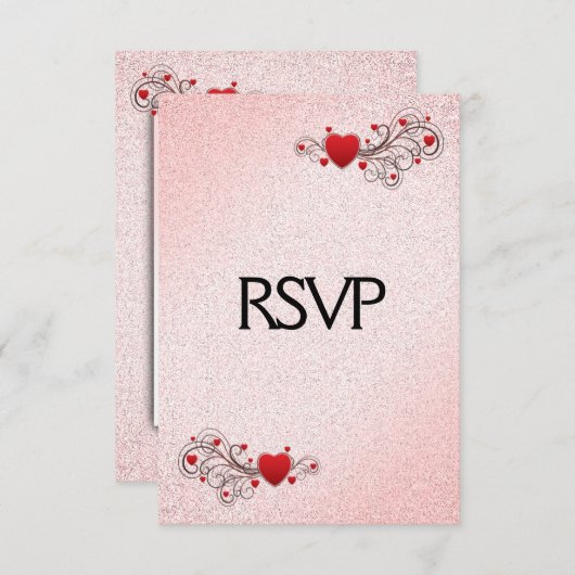 Valentijnsharten RSVP met menu keuze (Voorkant / Achterkant)