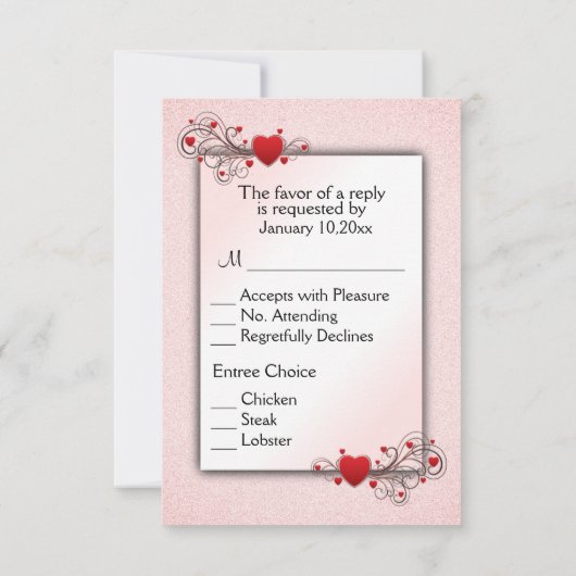 Valentijnsharten RSVP met menu keuze (Achterkant)