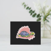 valentijnsharten schildpad feestdagenkaart (Staand voorkant)