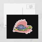 valentijnsharten schildpad feestdagenkaart (Voorkant / Achterkant)