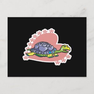 valentijnsharten schildpad feestdagenkaart