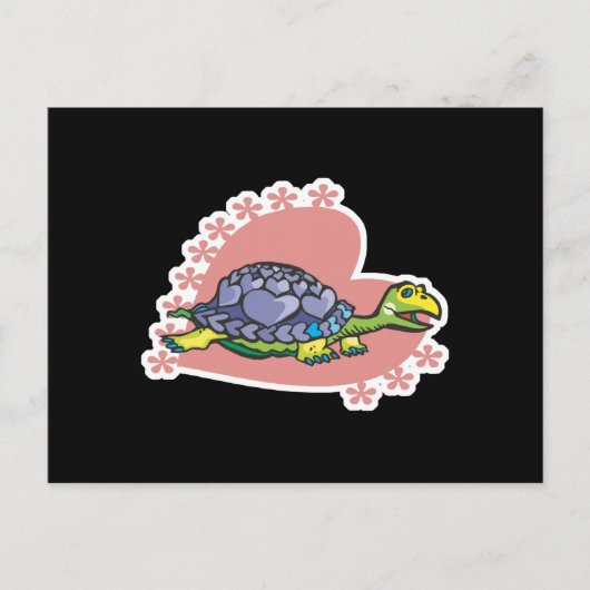valentijnsharten schildpad feestdagenkaart (Voorkant)
