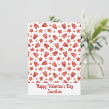 Valentijnsharten & sterren gepersonaliseerde kaart