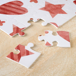 Valentijnsharten & Sterrenpatroon Legpuzzel