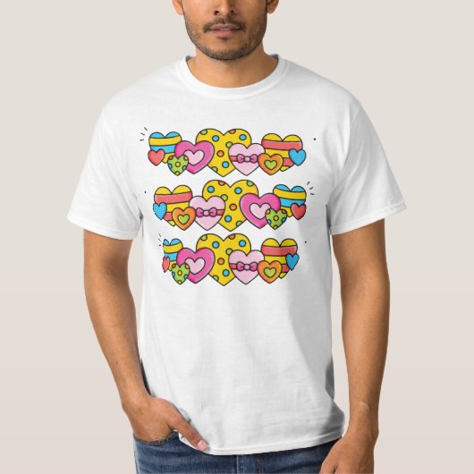 Valentijnsharten T-shirt (Voorkant)
