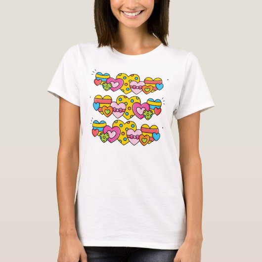 Valentijnsharten T-shirt (Voorkant)