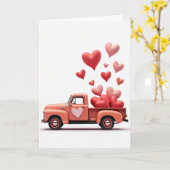 Valentijnsharten Truck Kaart (Gele Bloem)