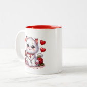 Valentijnsharten  tweekleurige koffiemok (Voorkant links)