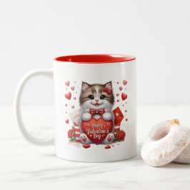 Valentijnsharten tweekleurige koffiemok
