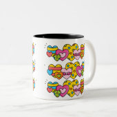 Valentijnsharten Tweekleurige Koffiemok (Voorkant rechts)