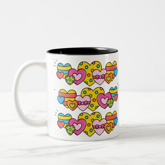 Valentijnsharten Tweekleurige Koffiemok (Links)