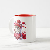 Valentijnsharten tweekleurige koffiemok (Voorkant links)