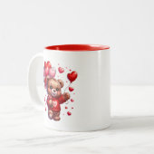 Valentijnsharten tweekleurige koffiemok (Voorkant links)