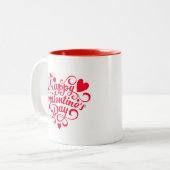 Valentijnsharten tweekleurige koffiemok (Voorkant links)