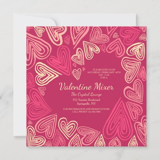 Valentijnsharten Uitnodiging (Voorkant)