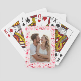 Valentijnsharten Whimsical Waterverf Roze Rood Pokerkaarten