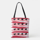 Valentijnshartenpatroon Tote Bag (Achterkant)
