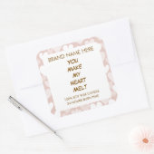Valentijnshartjes Aangepaste Kaarslabels Vierkante Sticker (Envelop)