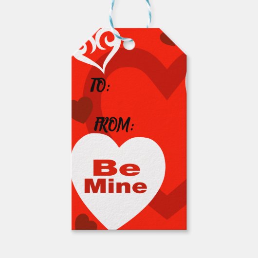 Valentijnshartjes Cadeaubijsluiter Cadeaulabel (Voorkant)