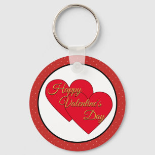 Valentijnshartjes en Stippen Sleutelhanger