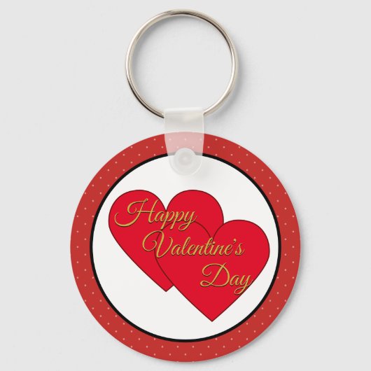 Valentijnshartjes en Stippen Sleutelhanger (Voorkant)