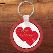 Valentijnshartjes en Stippen Sleutelhanger (Voorkant)