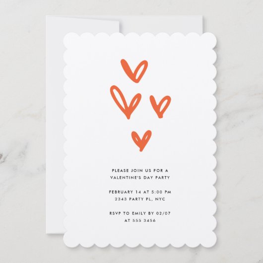Valentijnshartjes Feest Uitnodiging (Voorkant)