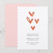 Valentijnshartjes Feest Uitnodiging (Voorkant / Achterkant)