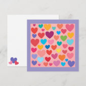 Valentijnshartjes Feestdagenkaart (Voorkant / Achterkant)