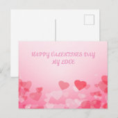 Valentijnshartjes in roze en rood briefkaart (Voorkant / Achterkant)