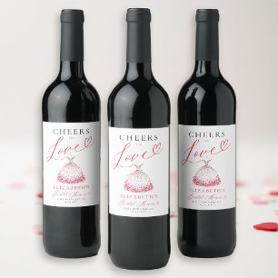 Valentijnshartjes Jurk Whimsical Bruidsmeisjesfees Wijn Etiket
