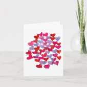 Valentijnshartjes - paars en magenta kaart (Voorkant)