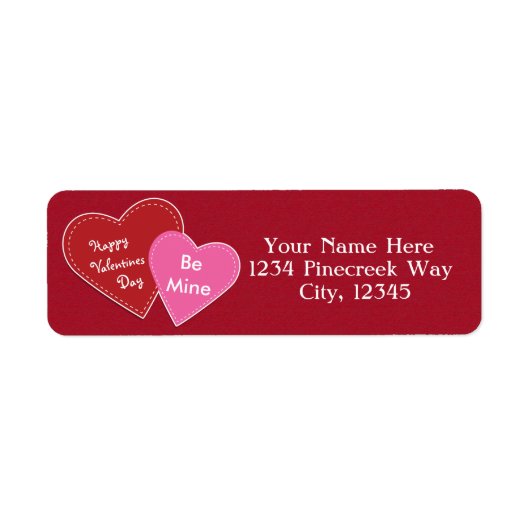 Valentijnshartjes Rood & Roze Feest Adreslabels Etiket (Voorkant)