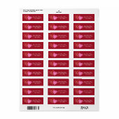 Valentijnshartjes Rood & Roze Feest Adreslabels Etiket (Full Sheet)