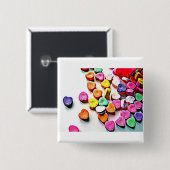 Valentijnshartjes Vierkante Button 5,1 Cm (Voorkant /achterkant)