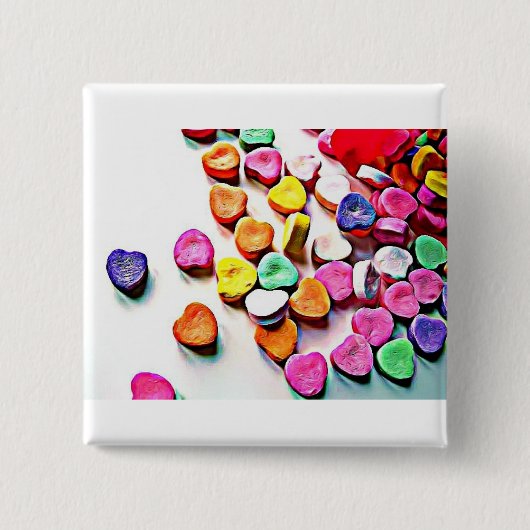 Valentijnshartjes Vierkante Button 5,1 Cm (Voorkant)