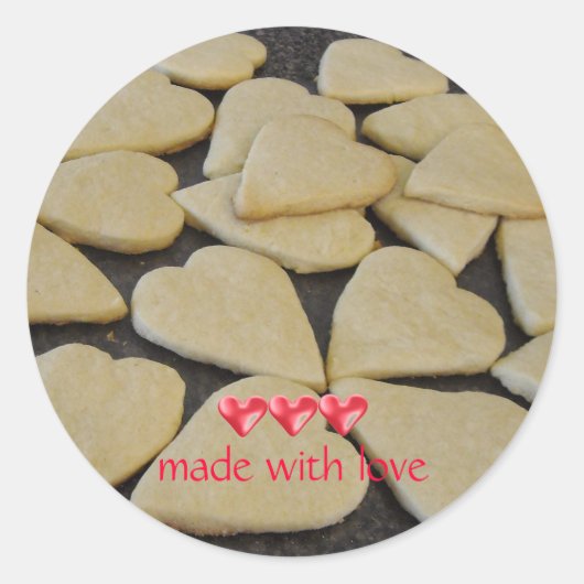 Valentijnshartkoekjes Ronde Sticker (Voorkant)