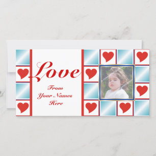 Valentijnshartpatroon Fotokaarten Feestdagenkaart