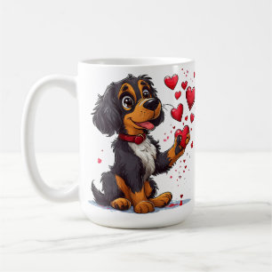 ☕ Valentijnshondmok met harten cadeau voor liefde  Koffiemok