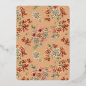 Valentijnshower met oranje pompoen en bloemen folie uitnodiging (Achterkant)