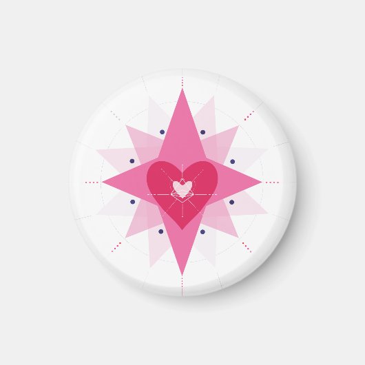 Valentijnshuwelijk hart illustratie magneet (Voorkant)