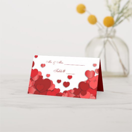 Valentijnshuwelijk Mooie Rode Harten Plaatskaartje (Achterkant)
