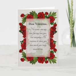 Valentijnshuwelijksjubileumrozenromantiekkaart Kaart
