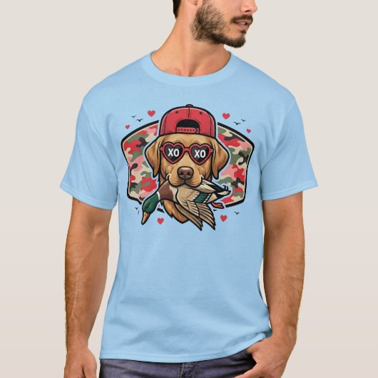 Valentijnsjacht Hond Eend T-shirt (Voorkant)