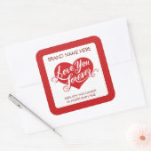 Valentijnskaarslabel 'Voor altijd liefde' Vierkante Sticker (Envelop)